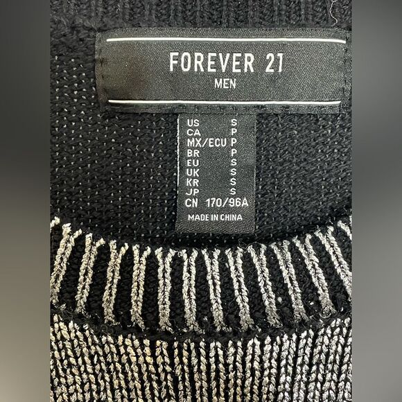 Forever 21 Men’s Silver Metallic Crewneck Sweater S - Picture 3 of 5